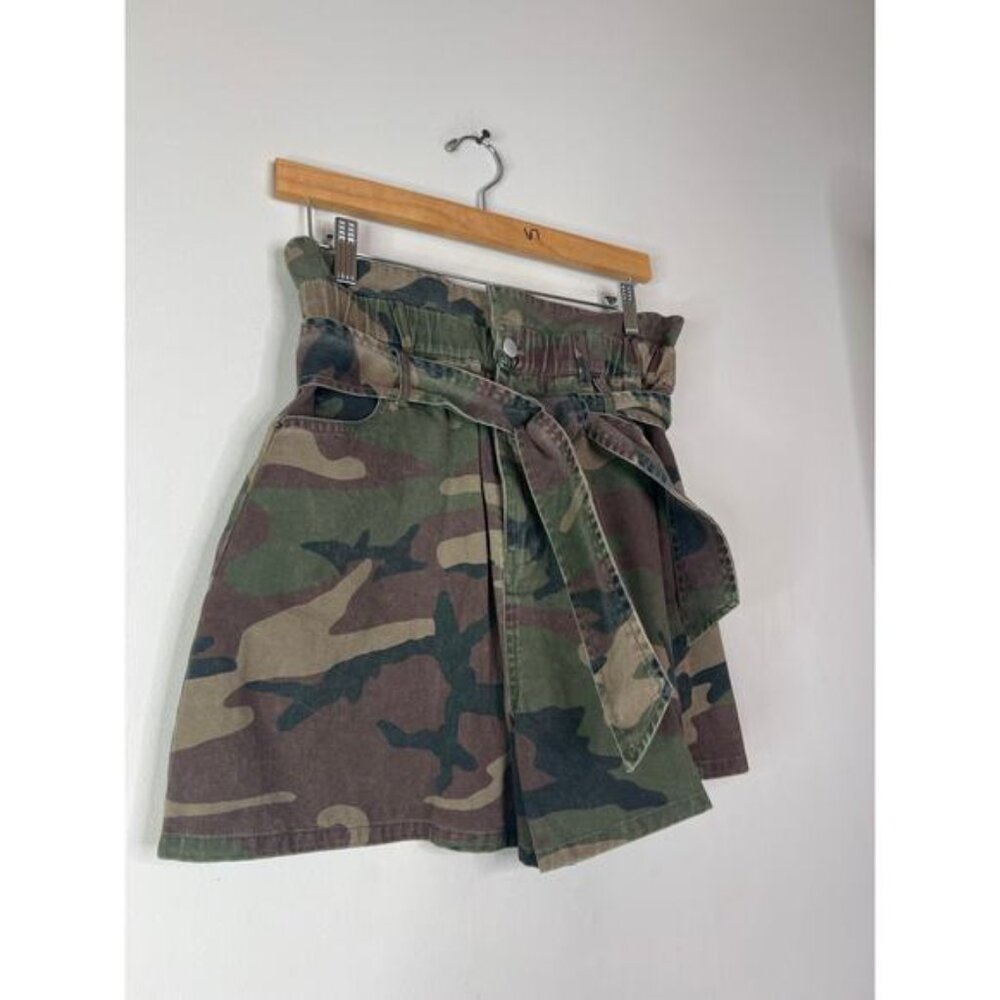 NWT Marissa Webb Monty Camouflage Paperbag High Waist Shorts Multi Size: 6 - Picture 3 of 8